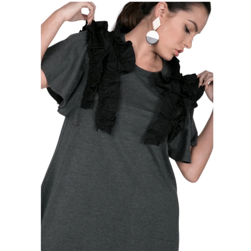 CQ by CQ Contrast Ruffle Trim Dress - Picture 1 of 12
